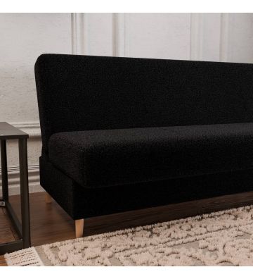 Kanapa rozkładana ELDA 195 cm Boucla Czarna