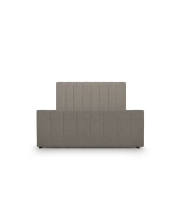 Łóżko kontynentalne, z dwoma pojemnikami, materacem i topperem Bergamo Plus 200x200 Beżowe