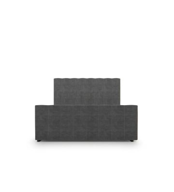 Łóżko kontynentalne, z dwoma pojemnikami, materacem i topperem Bergamo Plus 180x200 Szare