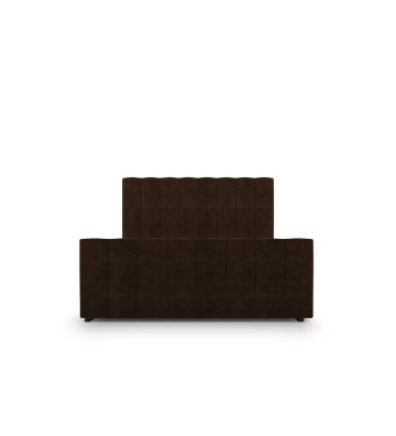 Łóżko kontynentalne, z dwoma pojemnikami, materacem i topperem Bergamo Plus 180x200 Brązowe