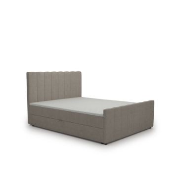 Łóżko kontynentalne, z dwoma pojemnikami, materacem i topperem Bergamo Plus 140x200 Beżowe