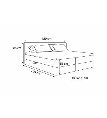 Łóżko kontynentalne z dwoma pojemnikami, materacem i topperem Malaga 180x200 Boucla Beżowe