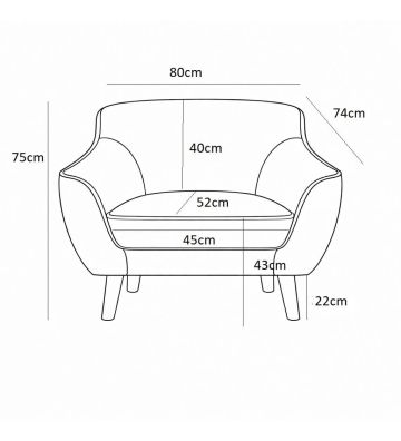 Fotel Livo boucle ze złotymi nóżkami – fotel skandynawski do salonu i sypialni ciemny beż