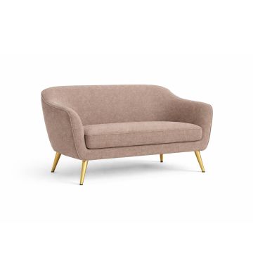Sofa dwuosobowa Livo boucle – nowoczesna sofa do salonu i sypialni ciemny beż