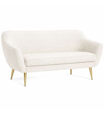 Sofa dwuosobowa Livo boucle – nowoczesna sofa do salonu i sypialni biała