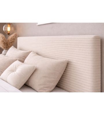 Łóżko kontynentalne, z podwójnym materacem i topperem Soho Duo140x200 Sztruks Beżowe